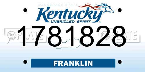 1781828 Kentucky License Plate
