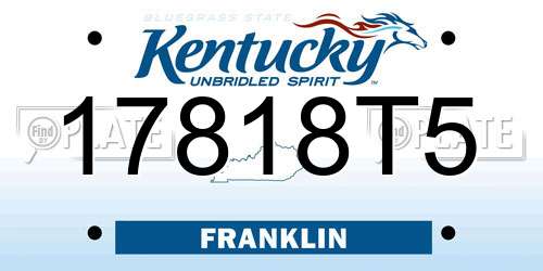 17818T5 Kentucky License Plate