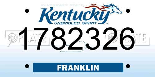 1782326 Kentucky License Plate