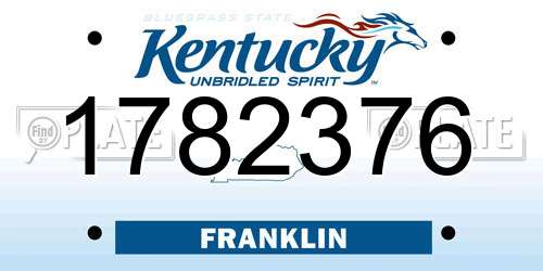 1782376 Kentucky License Plate