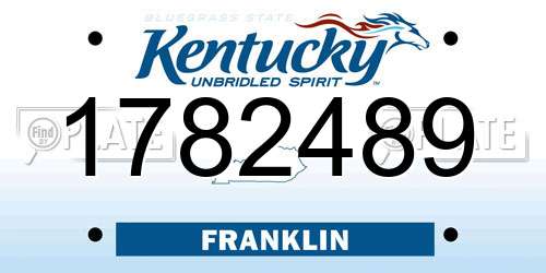 1782489 Kentucky License Plate