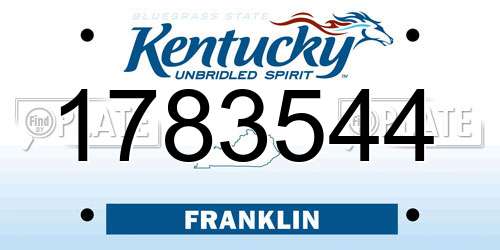 1783544 Kentucky License Plate