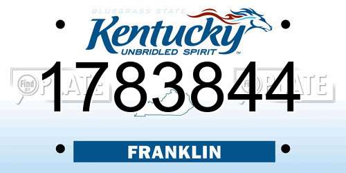 1783844 Kentucky License Plate