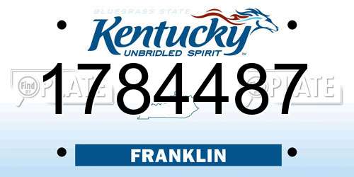 1784487 Kentucky License Plate