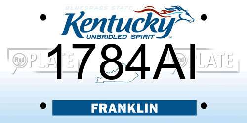 1784AI Kentucky License Plate