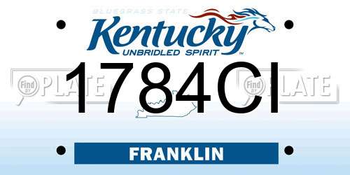 1784CI Kentucky License Plate