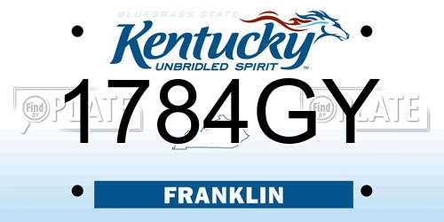 1784GY Kentucky License Plate