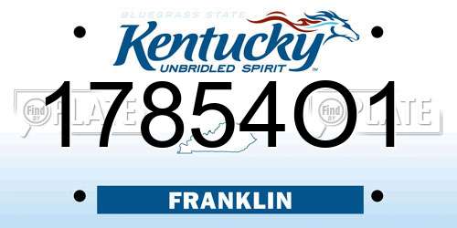 17854O1 Kentucky License Plate