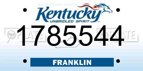 1785544 Kentucky License Plate