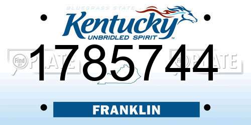 1785744 Kentucky License Plate