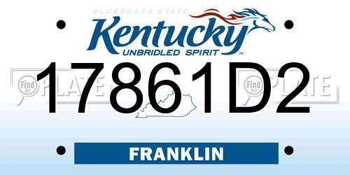 17861D2 Kentucky License Plate