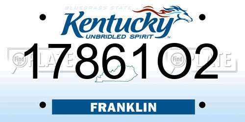 17861O2 Kentucky License Plate