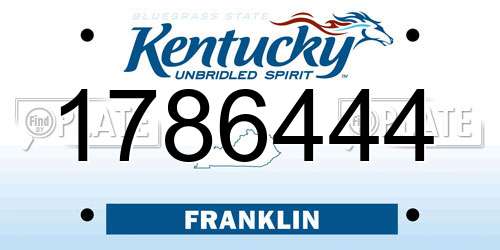 1786444 Kentucky License Plate