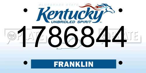 1786844 Kentucky License Plate