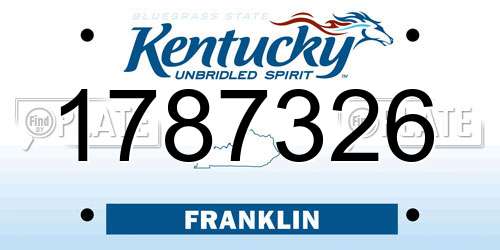 1787326 Kentucky License Plate