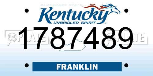 1787489 Kentucky License Plate