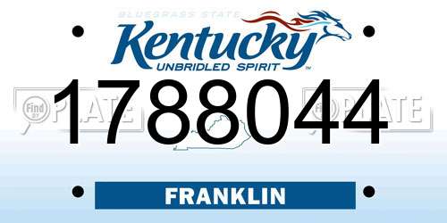 1788044 Kentucky License Plate
