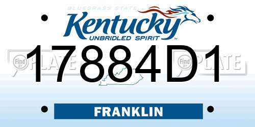 17884D1 Kentucky License Plate