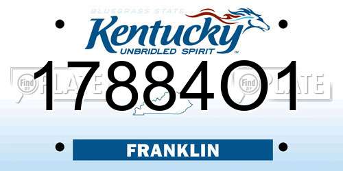 17884O1 Kentucky License Plate