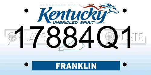 17884Q1 Kentucky License Plate