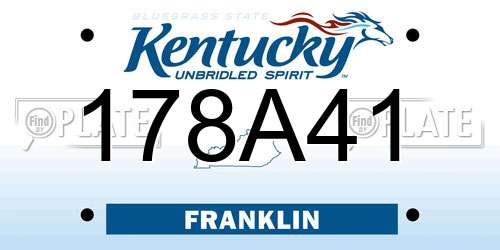 178A41 Kentucky License Plate