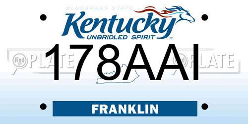 178AAI Kentucky License Plate