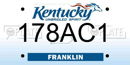 178AC1 Kentucky License Plate