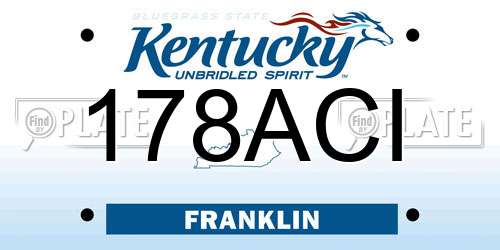 178ACI Kentucky License Plate