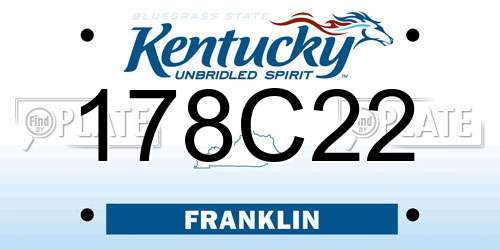 178C22 Kentucky License Plate