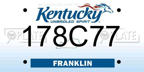 178C77 Kentucky License Plate