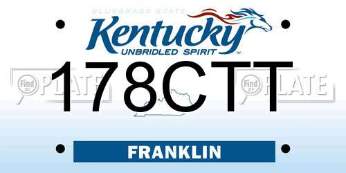 178CTT Kentucky License Plate