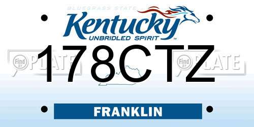 178CTZ Kentucky License Plate