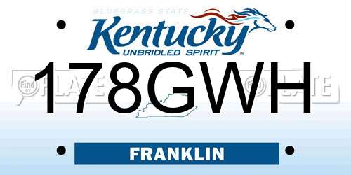 178GWH Kentucky License Plate