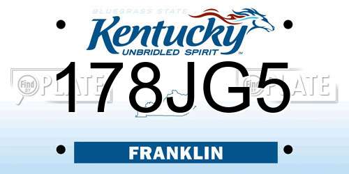 178JG5 Kentucky License Plate