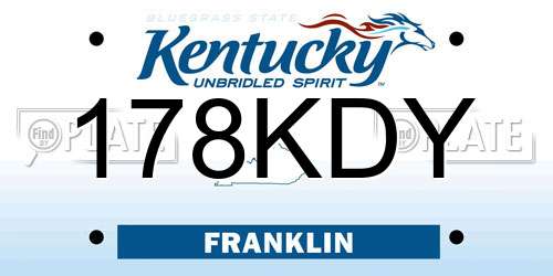 178KDY Kentucky License Plate