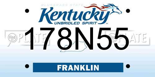 178N55 Kentucky License Plate