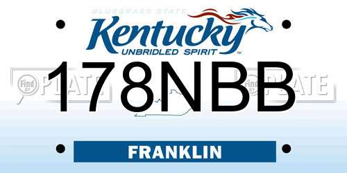 178NBB Kentucky License Plate