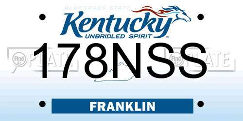 178NSS Kentucky License Plate