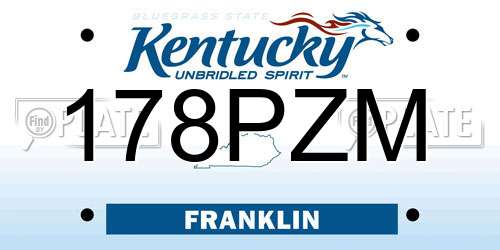 178PZM Kentucky License Plate