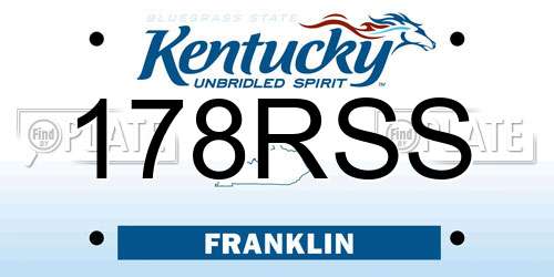 178RSS Kentucky License Plate
