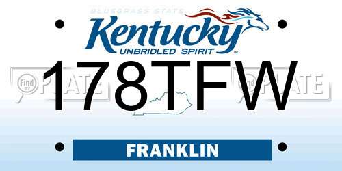 178TFW Kentucky License Plate