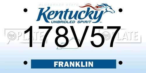178V57 Kentucky License Plate