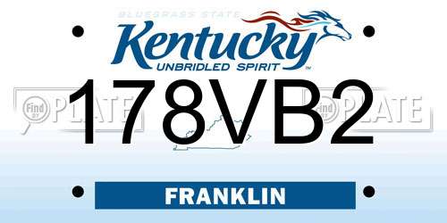178VB2 Kentucky License Plate