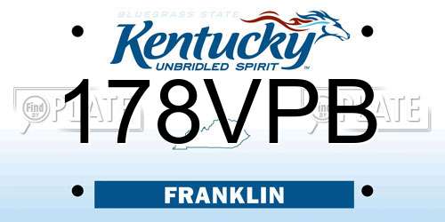 178VPB Kentucky License Plate
