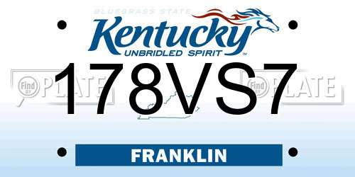 178VS7 Kentucky License Plate