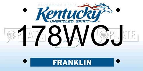 178WCJ Kentucky License Plate