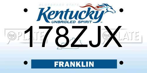 178ZJX Kentucky License Plate