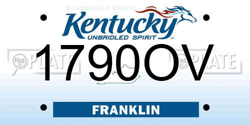 1790OV Kentucky License Plate