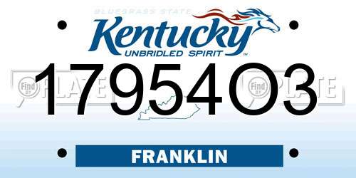 17954O3 Kentucky License Plate