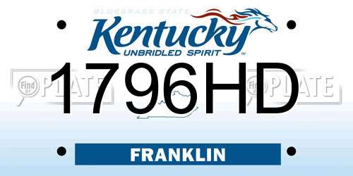 1796HD Kentucky License Plate